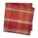 DII Autumn Pumpkin Spice Kitchen Collection Fall/Thanksgiving Cotton Table Décor, Square Napkin Set, 20x20, Orange Plaid, 6 Piece