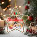 4 x Baby 1st Xmas Ornament Bump's First Christmas Star Shaped Acrylic Ornament Keepsake, Pregnancy Announcement Gifts New Parents Gifts for Couples 2024