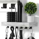 Tonal Accessory Shelf, Wall Mount Floating Shelf Organizer Fits Various Home Gym Accessories, Heavy Duty Space Saving Tonal Storage Rack with 6 T-Locks Clips Hooks Adapters Hanger, White