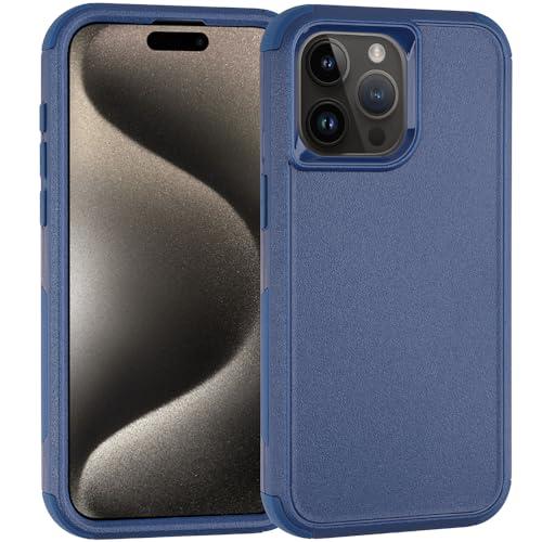 Co-Goldguard for iPhone 15 Pro Case, [Shockproof][Drop-Proof][Heavy Duty Protection] Phone Case Cover, 3 in 1 Phone Case for iPhone 15 Pro 6.1 inch (Seablue), Set of 3