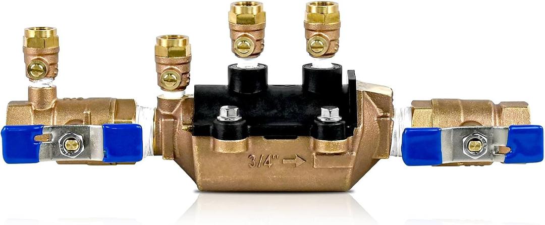 34-350 3/4" 350 Double Check Backflow Preventer, Back Flow Valve, Double Check Valve Assembly, Prevent Backpressure and Backsiphonage