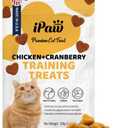 Soft Cat Treats for Indoor Cats, Healthy Kitten Snacks with Probiotics, Grain Free, Easy to Digest (Chicken + Cranberry), 120g,  Best By: Jan 22, 2026