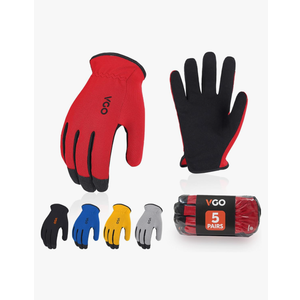 Vgo... 5-Pairs High Performance Safety Work Gloves For Men Women,Light Duty Gloves,High Dexterity,Value Pack (AL8736) XL