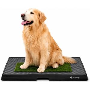 Weasy Indoor Dog Potty Tray with Drain Hose | Reusable Dog Toilet | Potty Training System | Compatible with Weasy Bag (Black, Large), 
Product Dimensions	27.6"L x 20.9"W x 3.9"H