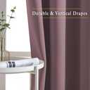NICETOWN Patio Blackout Curtain Panels - Thermal Insulated Grommet Blackout Drapes Light Blinds Room Darkening Window Treatments for Villa/Cottage (2 Panels, W80 x L95, Dry Rose)