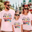 BANGELY Family Vacation Shirts 2025: Magical Family Matching Outfits Family Trip T-Shirts Casual Summer Travel Tops (Large, Pink (Men))