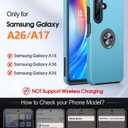 JAME for Samsung Galaxy A17/A26 5G Phone Case with Screen Protector [2 Packs] Ring Holder Stand Kickstand, Dual Layer Military Shockproof Slim Protective Cover Samsung Galaxy A17/A26 Case, Sierra Blue
