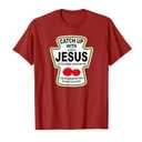 Grunge Christian Catch Up with Jesus Ketchup T-Shirt M