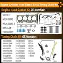 2.4L Timing Chain Kit with HGS167 Head Gasket Set with Bolts Fits for 2007-2014 Chrysler 200 Sebring, for 2007-2015 J-eep Compass Patriot, for 2008-2016 Dodge Avenger Journey 2.4L L4 Replace 4884868AB