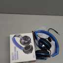 AILIHEN C8 Kids Headphones Wired, On-Ear Headphones with Microphone and Volume Control Foldable Corded Stereo 3.5mm Headset for School Teens Smartphones Chromebook Laptop Tablets Travel (Black Blue) (Medium)