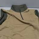 YuKaiChen Men's Long-Sleeve Quarter-Zip Casual Sweatshirt Square Pattern Armygreen/ Khaki 2XL