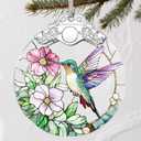 Stained Glass Hummingbird Christmas Ornament: Christmas Tree Ornaments & Decor, Holiday Decor  Holiday Presents, Gift Exchange Ideas & Elegant Keepsake for Family, Coworkers & Friends