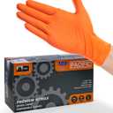 PACIFIC PPE 8 Mil Heavy-Duty Strength Nitrile Gloves, Chemical Resistant, Diamond Texture Industrial Disposable Gloves, Orange, 100PCs, XX-Large
