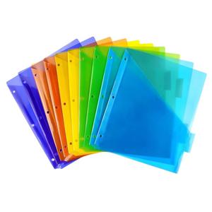 Plastic Binder Dividers with One Front Pocket and Tab Binder Divider for 3 Ring Binder, Multicolor, 10 Pack