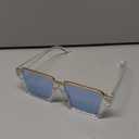 Laemzinv Oversized Square Blue Light Glasses for Women, Large Semi Rimless Thick Frame Reading Blocker LA044
