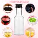 100 Pcs Mini Liquor Bottles Plastic Mini Salad Dressing Bottle Christmas Small Shooter Alcohol Holders with Cap Wine Hot Sauce(0.8 Oz,Black)