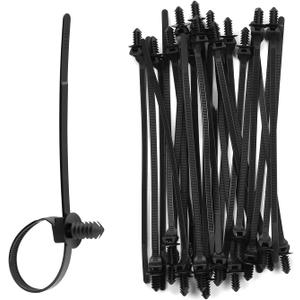 XINGO 100PCS Fir Tree Nylon Push Mount Zip Ties, Heavy Duty Wire Ties, 2 in 1 Self Locking UV Resistant Assortment for Indoor Wire Tying (8.3"x0.22")