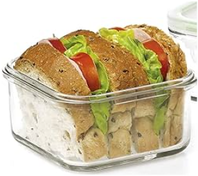 Glasslock 6 Glass Containers , 7 Lids, Included 1 spare lid for your Inconvenience