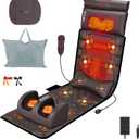 Full Body Massage Mat with Heat, Detachable Shiatsu Neck and Foot Massager, Vibration Massage Mat for Back Pain Relief, 9 Modes 3 Timers, Inflatable Lumbar Pillow, Home Office Gift for Men Women