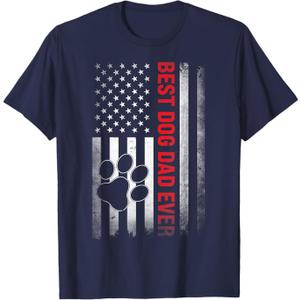 Funny Dad Fathers Day Dog Dad T-Shirt for Men L