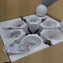 Sputnik Semi Flush Mount Ceiling Light, 6 Globe Lights Sputnik Ceiling Light Fixture, Milk Glass Globe Chandelier for Dining Room, Black Mid Century Modern Chandelier for Living Room, Hallway