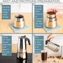 Mixpresso 9 Cup Greca Stovetop Espresso Pot 450ml/15oz, Moka Pot with Coffee Percolator Design, Stainless Steel Stove Top Coffee Maker for Camping or Home Use,Italian Stovetop Espresso Maker