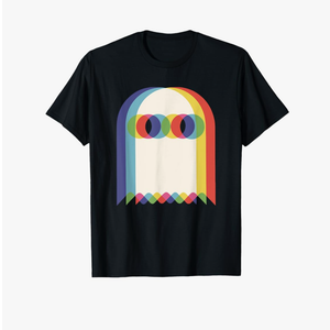 Threadrock Vaporwave Psychedelic Ghost Retro Halloween Techno EDM Unisex T-Shirt - Black Size XL