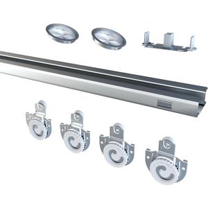 Bypass Sliding Door Track Hardware 60", Wardrobe Closet Door Steel Track Set, Easy to Install,Smoothly and Quietly, for 2 Door System