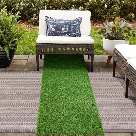 GLOBREEN 2X6 FT Artificial Turf Grass Runner Rug for Dogs, Thick Realistic Fake Grass for Patio, Balcony, Indoor Outdoor Puppy Potty Training Turf, with Drainage Hole
