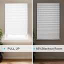 MYshade 6 Pack Temporary Light Filtering Paper Shades for Windows,Paper Pleated Blinds with Adhesive,No Tools No Drilling Free Cut Size Temporary Room Darkening Shades(White, 48" W x 72" H)