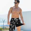 Goodstoworld Mens Swim Trunks with Compression Liner 9'' Inseam Quick Dry Swimsuit Shorts M-3XL (Large, A1 Shark Island)