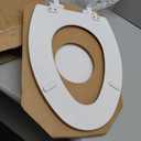 Mayfair Cassel Slow Close Toilet Seat, Easy Clean, Non Slip Premium Wood Seat, Easy Install, Made in USA, Elongated, White