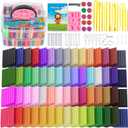 CiaraQ Polymer Clay Starter kit, Oven Bake Modeling Clay with Sculpting Tools, 60 Colors, 3.24 lb