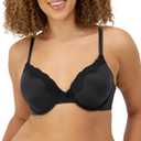 Maidenform Womens T-Shirt Bra, Comfort Devotion Underwire Bra, Full Coverage Bras for Women (34C, Black/Body Beige Lining)