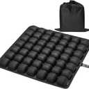 Inflatable Seat Cushion, Airplane Seat Cushion for Long Flights, Travel Cushion for Pressure Relief, Ergonomic Car Seat Cushion Without Air Pump, Air Cushion Seat for Wheelchair, Travel (Pitch Black)