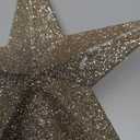 Christmas Tree Decoration, 6" Champagne Christmas Tree Topper Star Accessories, Xmas Glitter 3D Bethlehem Tree Ornament, Waterproof Holiday Christmas Tree Topper Star Decorations for Home Decor