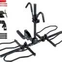 Bike Rack Hitch, 2 Bike Rack for Hitch, Hitch Mount Bike Rack for Car SUV Truck, 160 lbs Capacity, Foldable Tilt-Away Trailer Hitch Bike Rack for E-Bikes and Fat Tire Bikes, Fits 2" Receiver