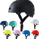 Bike Helmet 3 Sizes for Teenager Kids Youth Adults,Bavilk Skateboard Helmet Adjustable Multi-Sport Bicycle Cycling Scooter Roller Skate Inline Skating Rollerblading for Girls Boys Women Men Teen (L: 23.2-24.0", Matte Black)