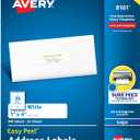 Avery Easy Peel Printable Address Labels, Sure Feed Technology, 1" x 4", White, 500 Blank Mailing Labels (08161)
