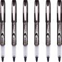 2 x EYEYE 0.5mm Black Needle Tip Rollerball Pens Pack of 6, Quick Dry Liquid Ink Roller Ball Pen Extra Fine Point Pens Fine Point Smooth Writing Pen for Journaling, Note Taking, Office, School Supplies