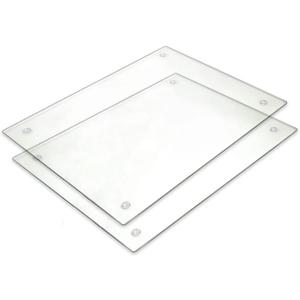 Tempered Glass Cutting Board - Long Lasting Clear Glass - Scratch Resistant, Heat Resistant, Shatter Resistant, Dishwasher Safe. (2 Large 12x16")