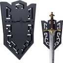 Sword Wall Mount Rack Vertical Display Wall Holder With Hollow-Carved Design for Swords Axes Bows and Daggers