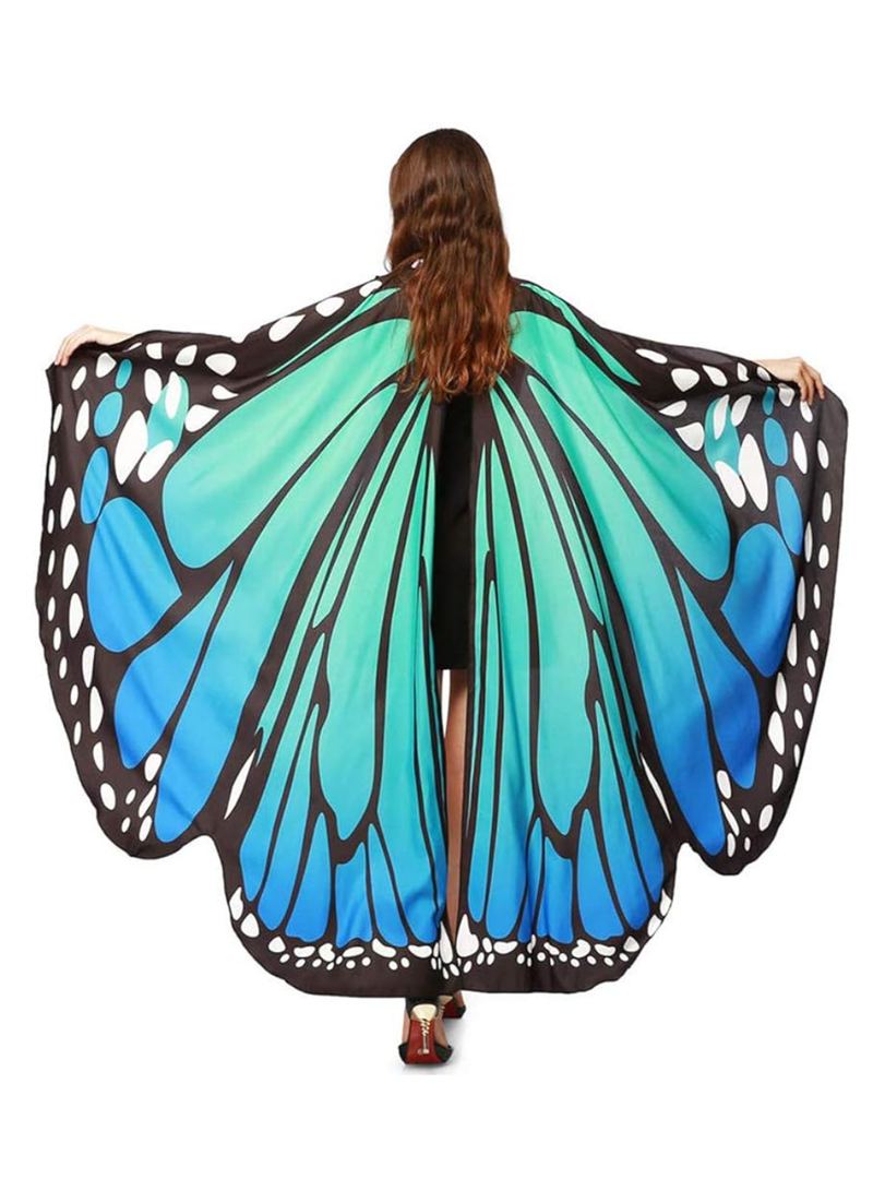 DCUTERQ Butterfly Wings for Women Halloween Costume Butterfly Shawl Fairy Ladies Cape Nymph Pixie Costume Accessory