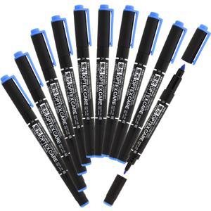 2 x Zebra B-WKCR1-DB Highlighter, Optex Care, Dark Blue, 10 Pieces