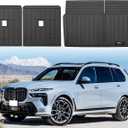 Compatible for Floor Mats and Cargo Liner BMW X3 G01 2023 2022 2021 2020 2019 2018 Trunk Mat Set All Weather TPE Rubber Mat Waterproof Black (for 19-25 BMW X7 Cargo Mats+3rd Backrest Mat)