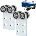 4 Wheel Trolley Assembly Rollers.Bearing Trolley Assembly.The top of The Trolley has Room for Set Screws, Allowing The use of a 1-5/8" high Strut Channel or Higher Metal Strut Channel.