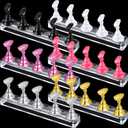 6 Sets Magnetic Nail Tip Display Holder Acrylic Display Stand Nail Tip Practice Art Training Stand for DIY Manicure Fingernail Salon(Gold, Silver, Light Pink, Black, White, Pink)