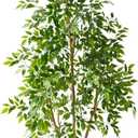 Warmplants Artificial Ficus Tree 7ft Tall Fake Plant with Basket