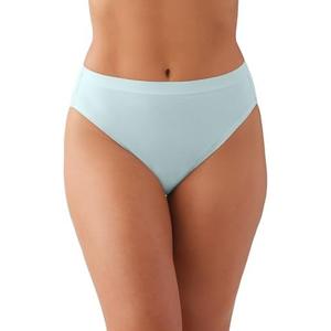 Wacoal Women's Understated Cotton Hi-Cut Brief Panty Pastel Blue L