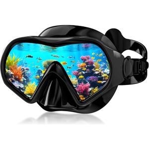 Aegend Snorkel Mask for Adults Youth Leak-Proof Swim Goggles 180 Panoramic Clear View Anti-Fog Scuba Diving Mask with 1S Underwater Adjustment for Snorkeling, Freediving & Swimming
